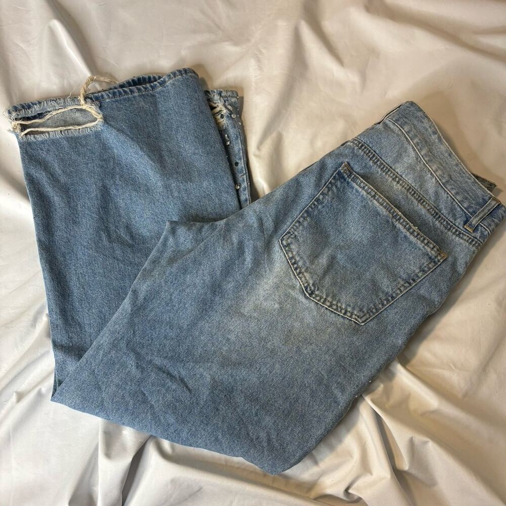 F21 Rhinestone High Rise Flare Jeans - Picture 2 of 6